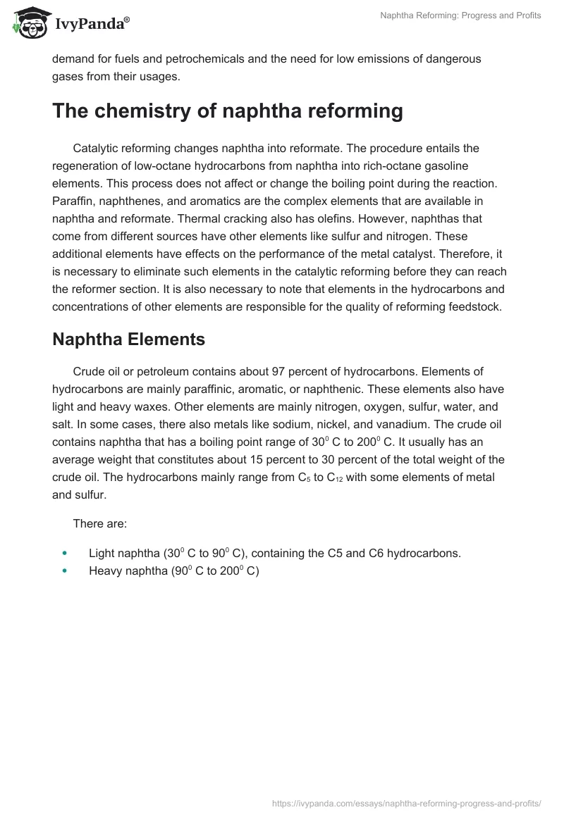 Naphtha Reforming: Progress and Profits. Page 2