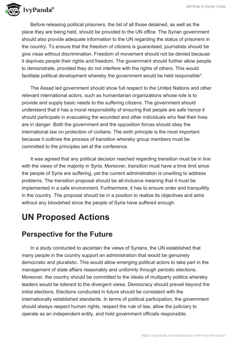 UN Role in Syrian Crisis. Page 4