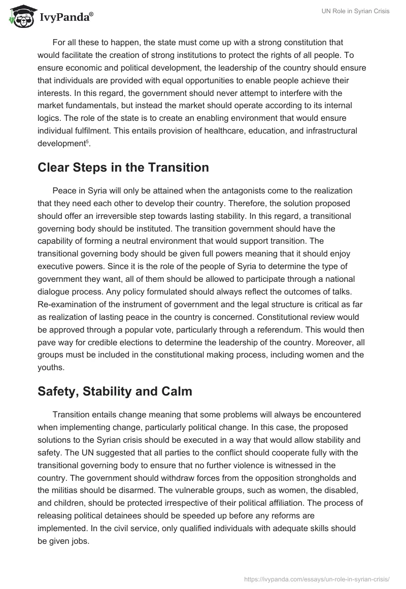 UN Role in Syrian Crisis. Page 5