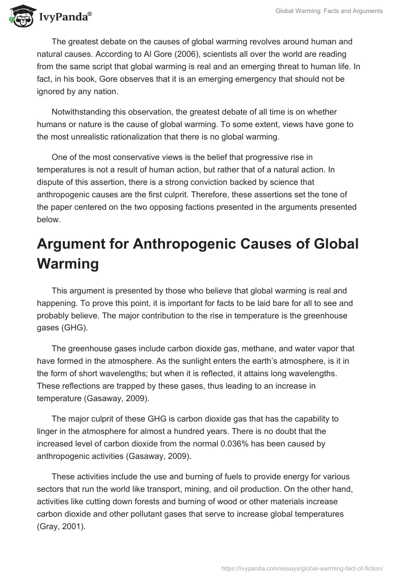 Global Warming: Facts and Arguments. Page 2