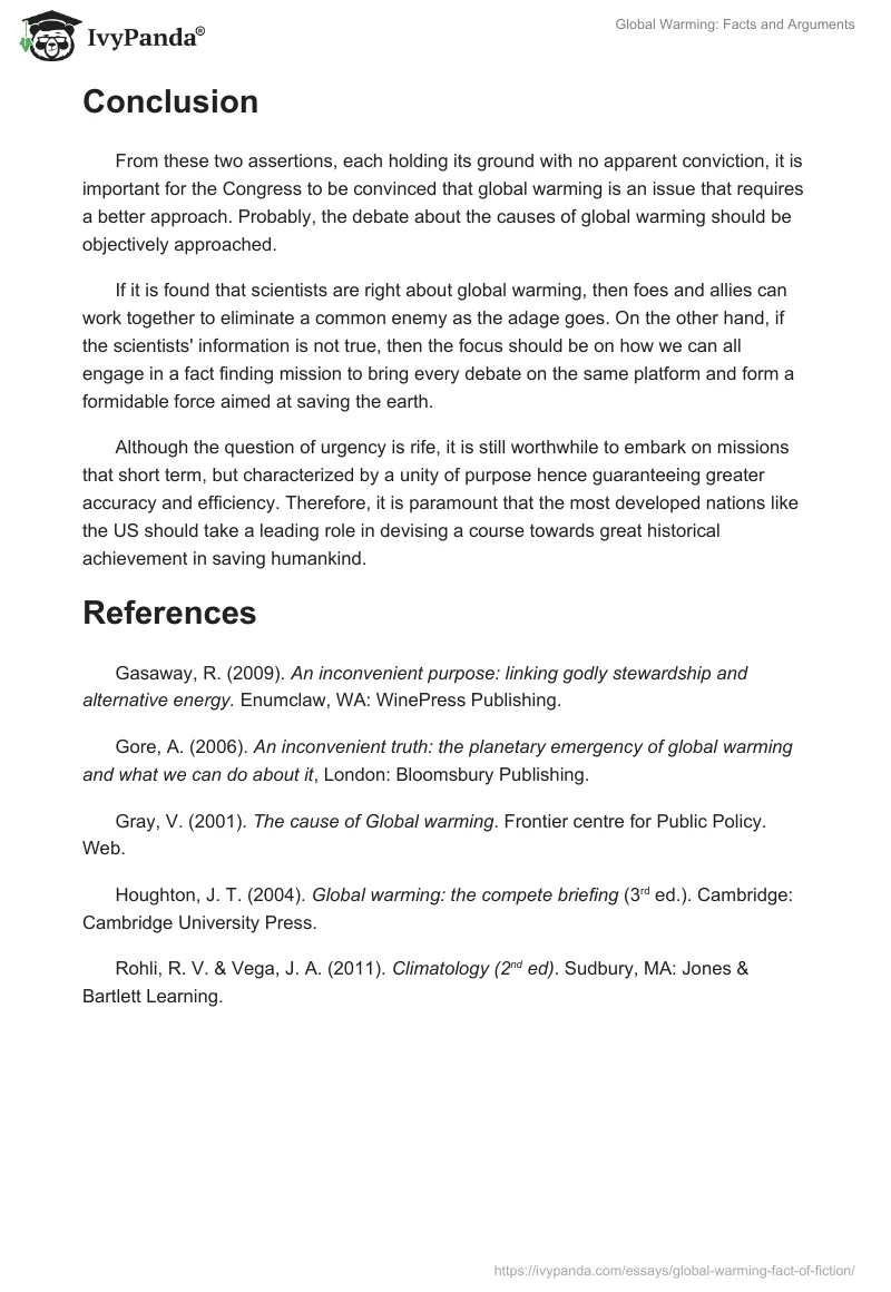 Global Warming: Facts and Arguments. Page 4