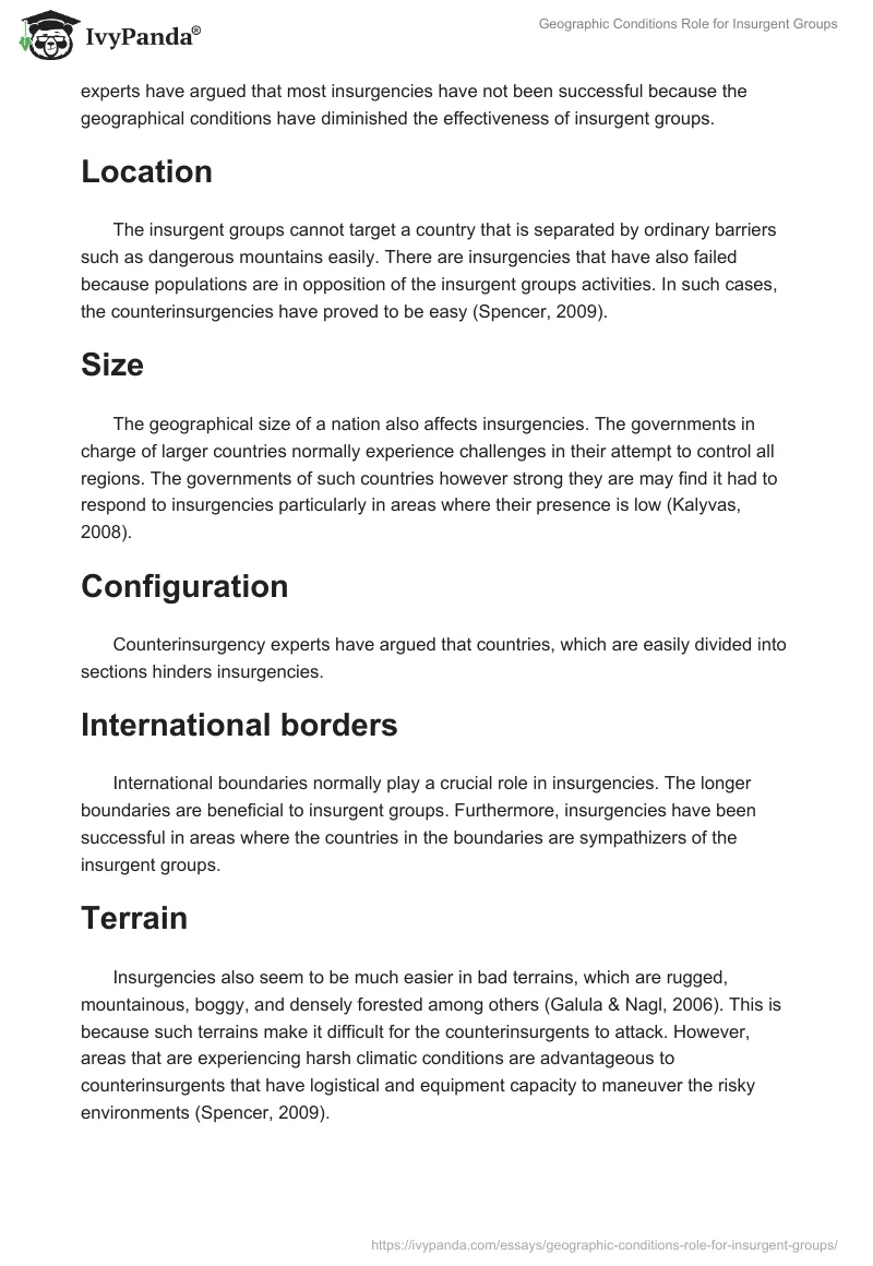 Geographic Conditions Role for Insurgent Groups. Page 2