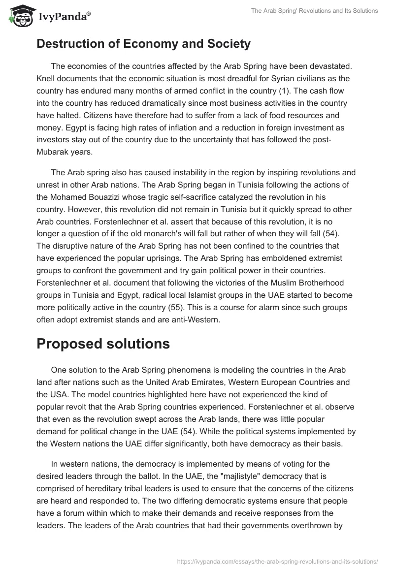 The Arab Spring' Revolutions and Its Solutions. Page 3