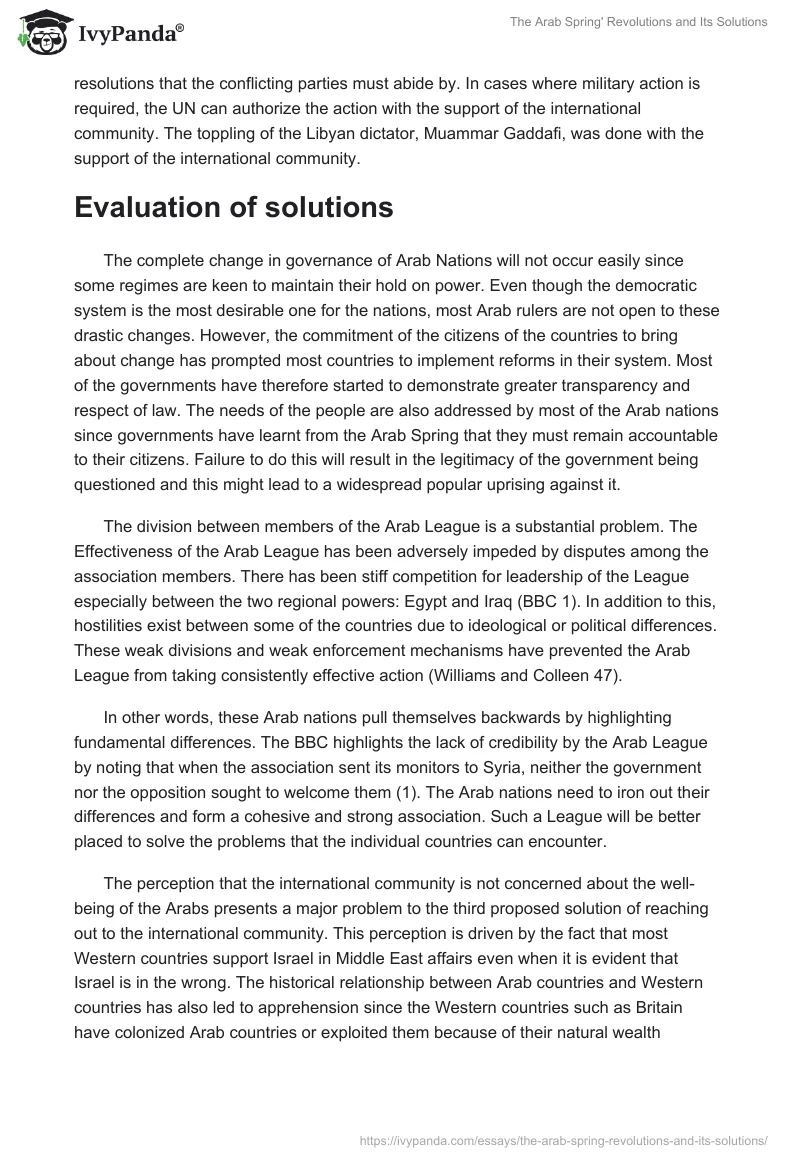 The Arab Spring' Revolutions and Its Solutions. Page 5
