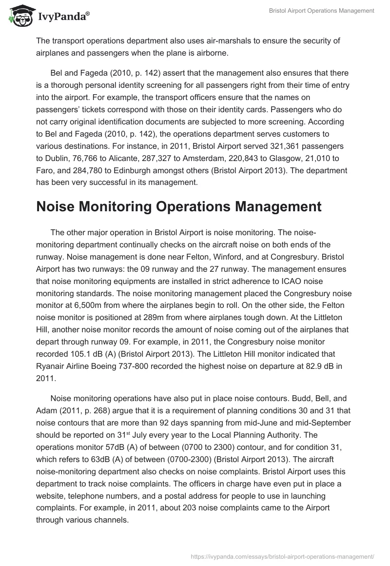 Bristol Airport Operations Management. Page 2