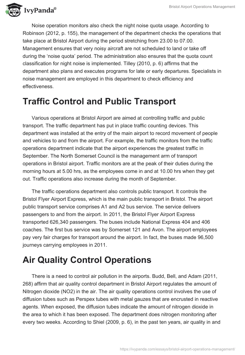 Bristol Airport Operations Management. Page 3