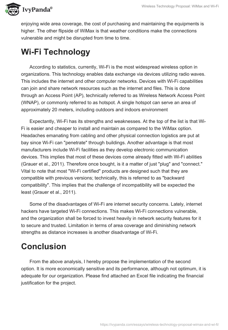 Wireless Technology Proposal: WiMax and Wi-Fi. Page 2