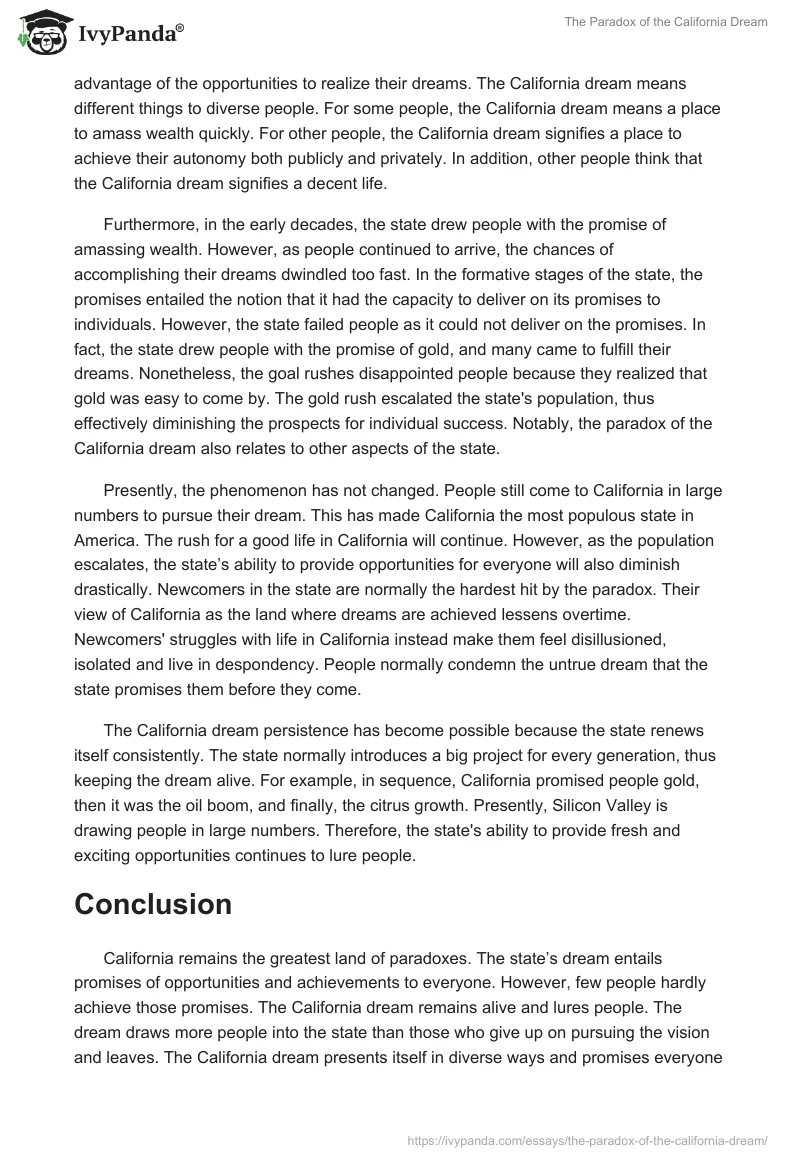 The Paradox of the California Dream. Page 2