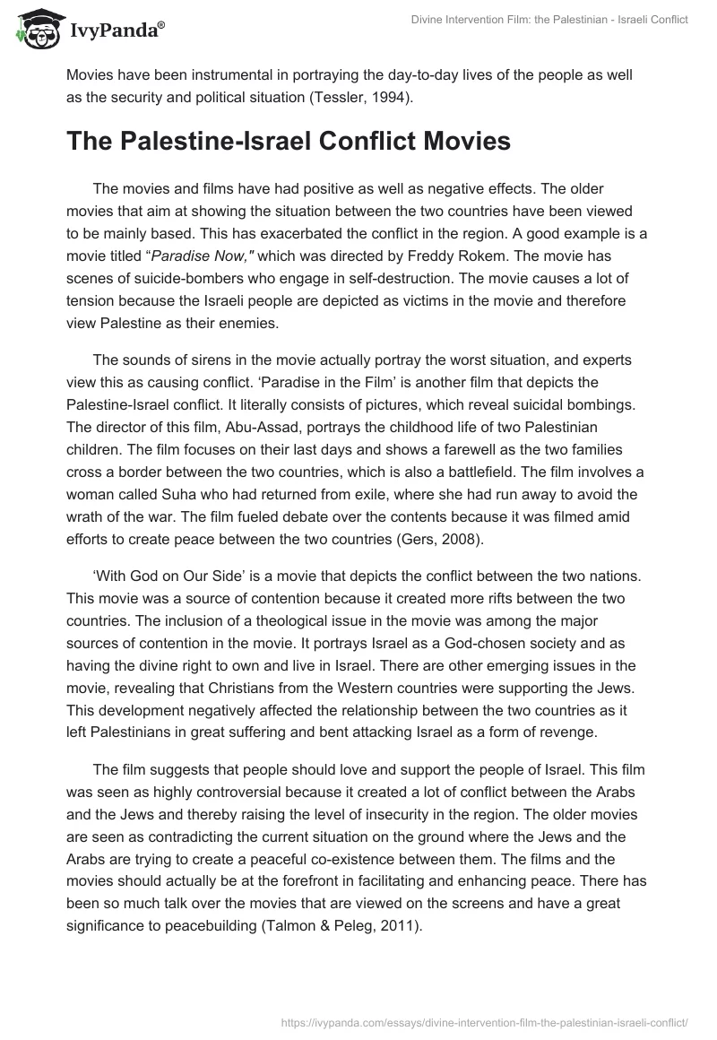 "Divine Intervention" Film: The Palestinian-Israeli Conflict. Page 2