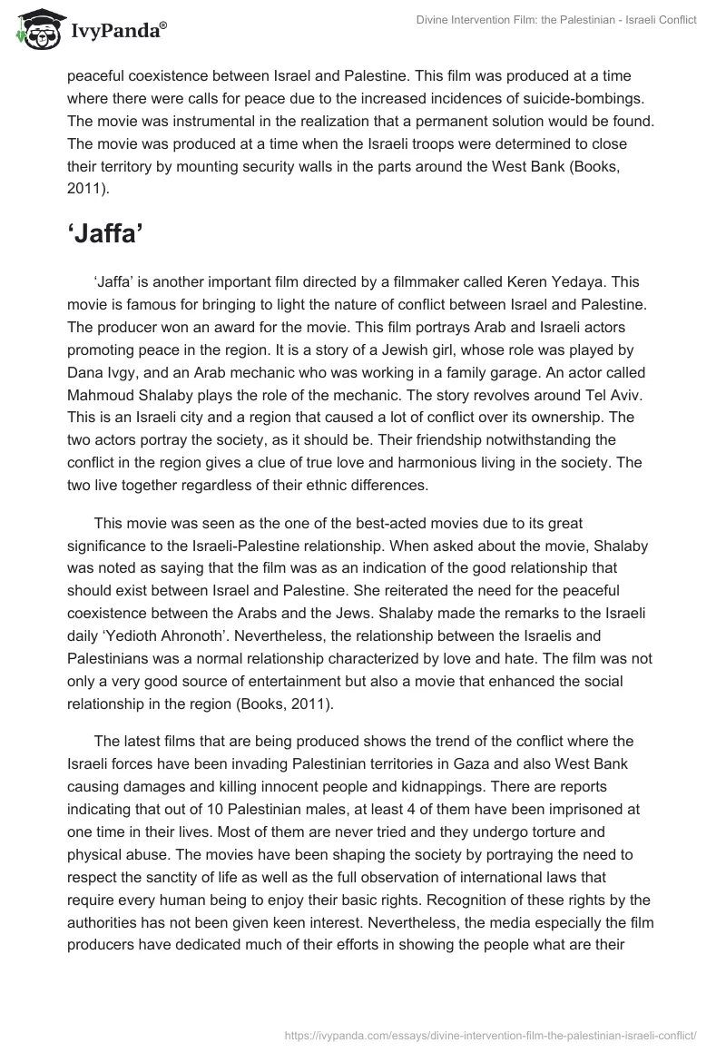 "Divine Intervention" Film: The Palestinian-Israeli Conflict. Page 4