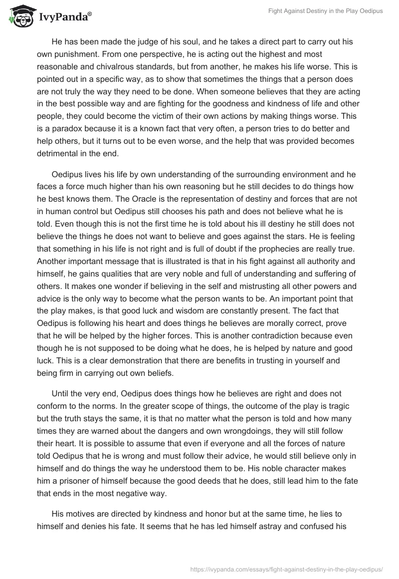 Fight Against Destiny in the Play "Oedipus". Page 2