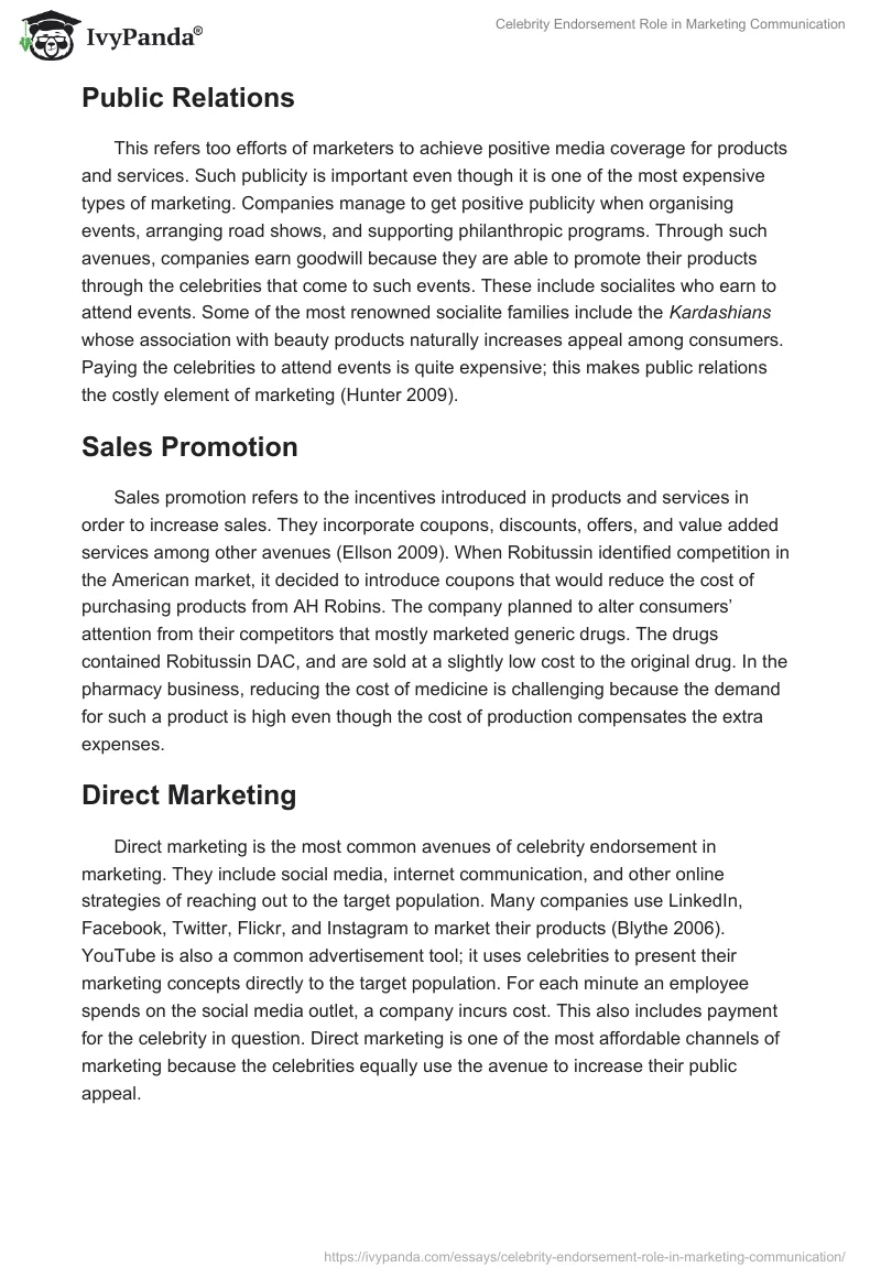 Celebrity Endorsement Role in Marketing Communication. Page 2