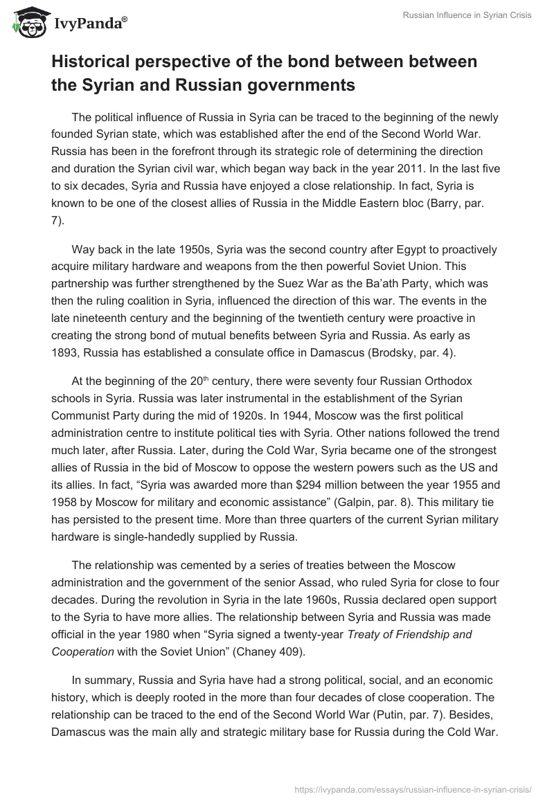 Russian Influence in Syrian Crisis. Page 3