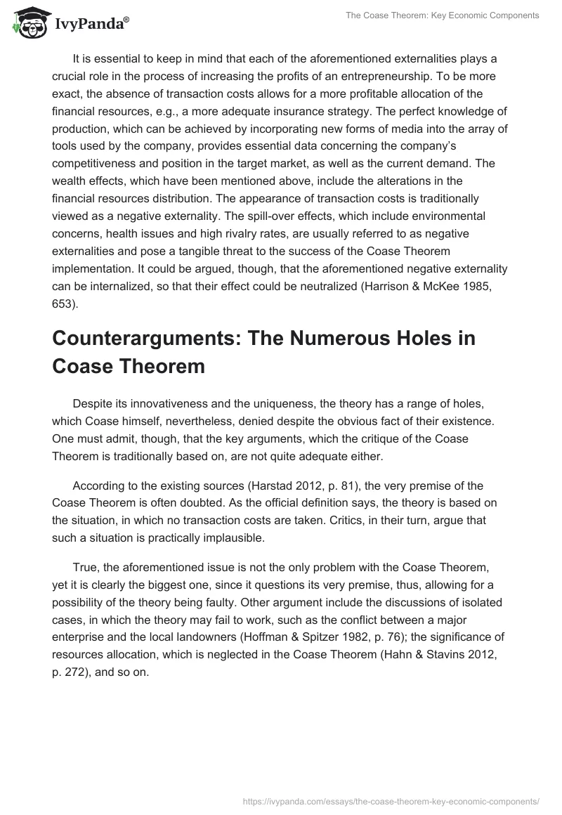 The Coase Theorem: Key Economic Components. Page 3
