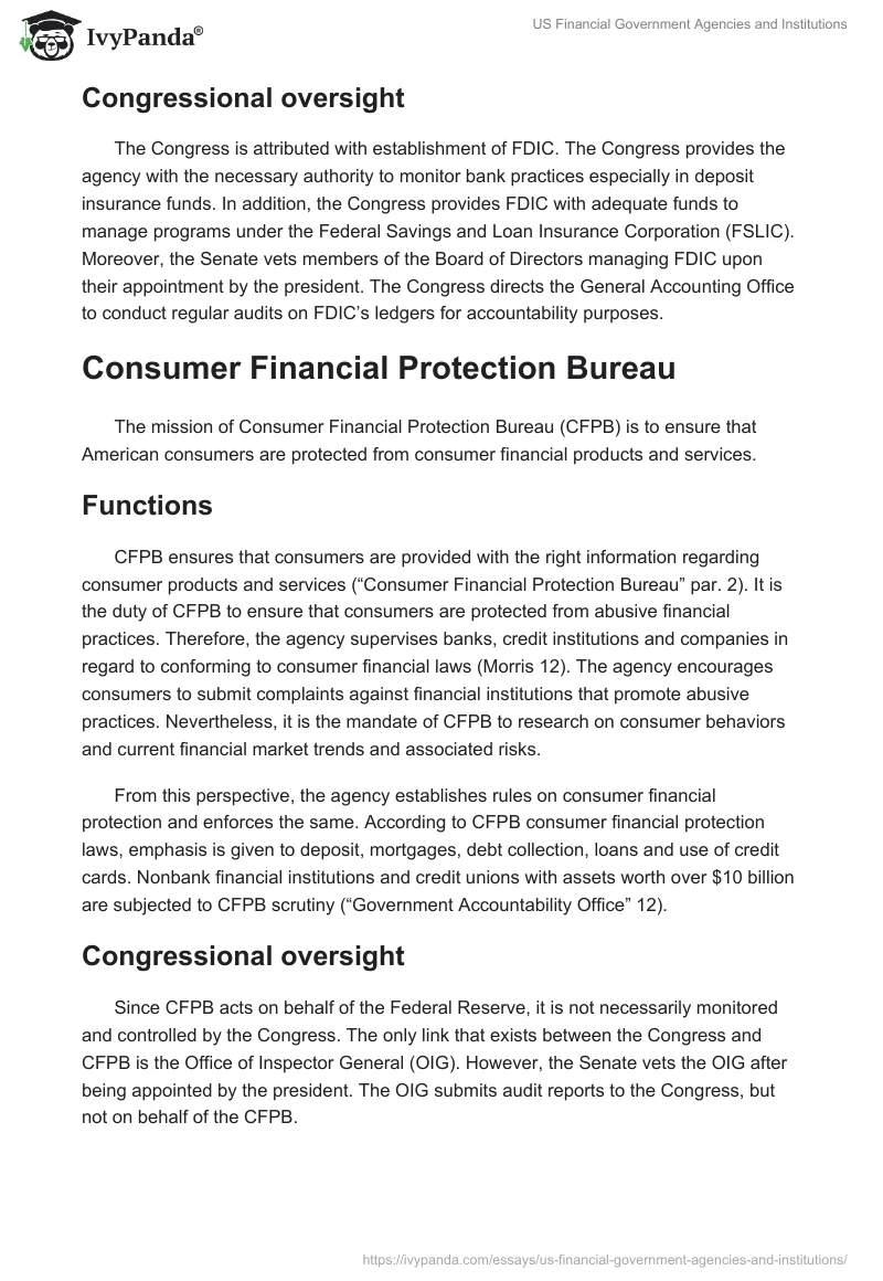 US Financial Government Agencies and Institutions. Page 5