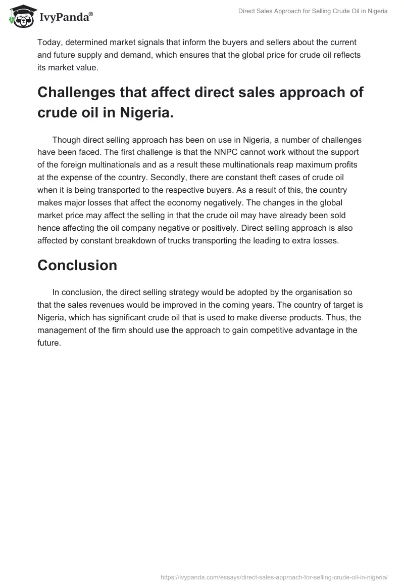 Direct Sales Approach for Selling Crude Oil in Nigeria. Page 4