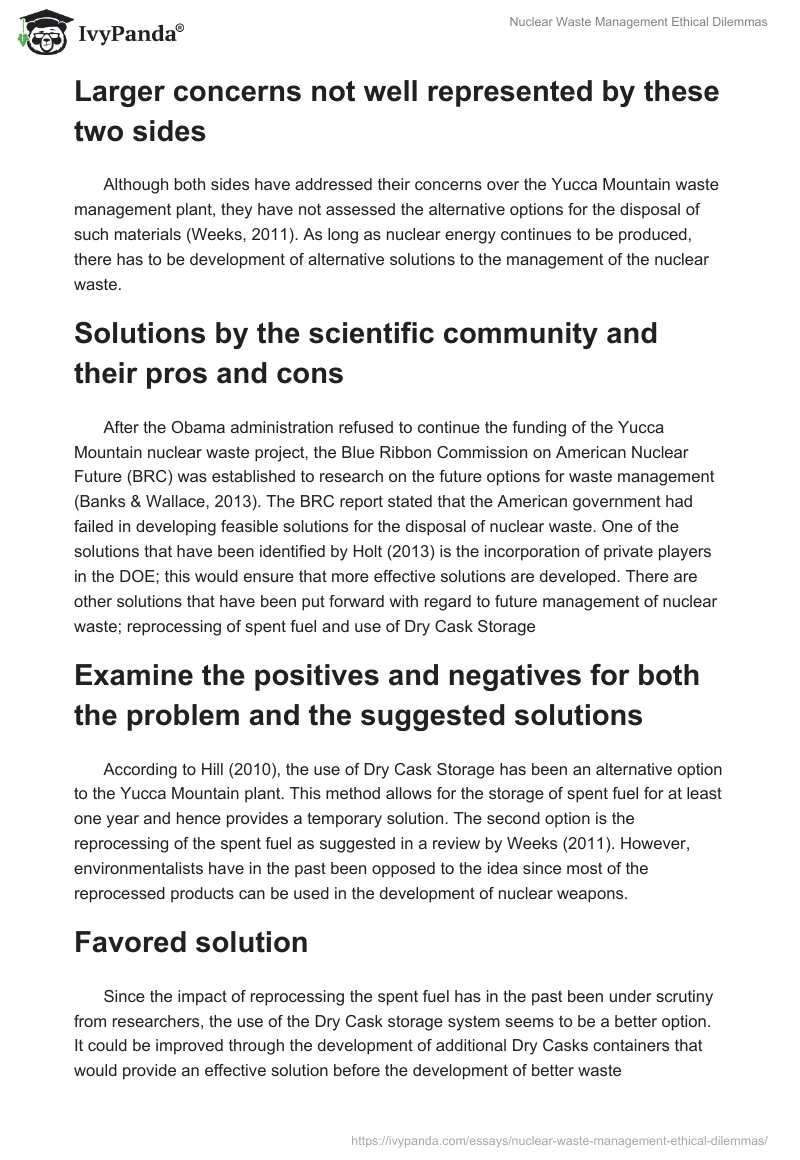 Nuclear Waste Management Ethical Dilemmas. Page 4