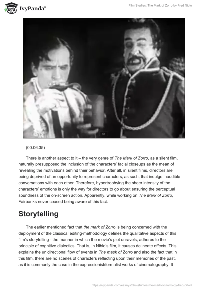 Film Studies: "The Mark of Zorro" by Fred Niblo. Page 5