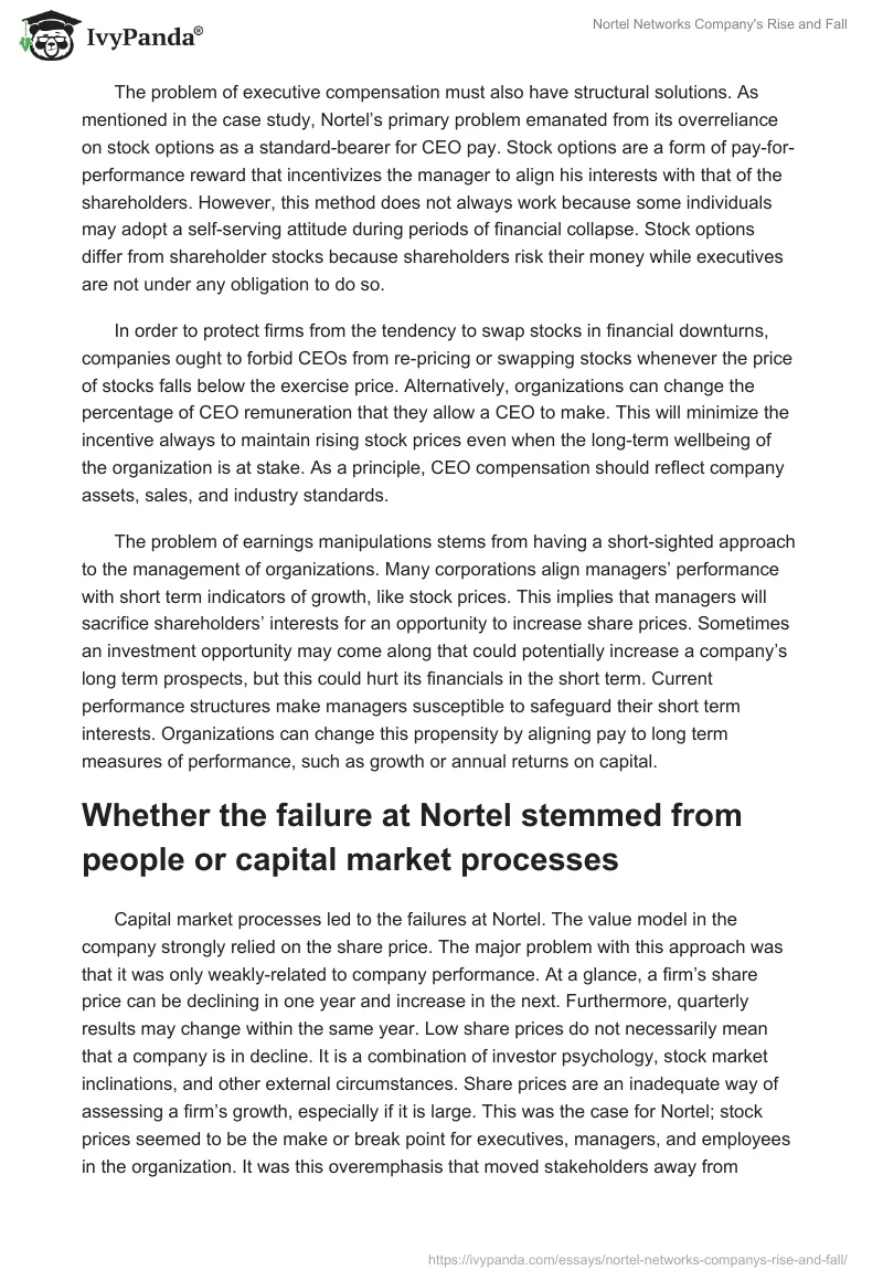 Nortel Networks Company's Rise and Fall. Page 3