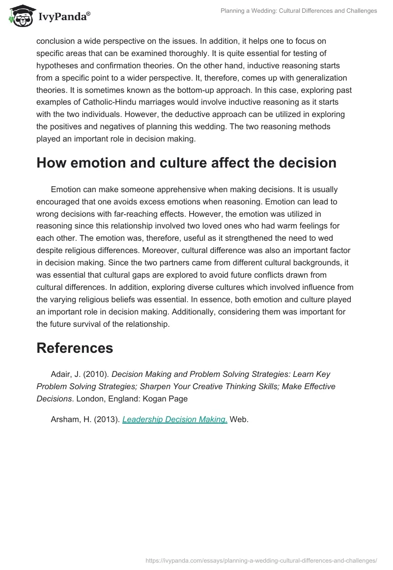 Planning a Wedding: Cultural Differences and Challenges. Page 2
