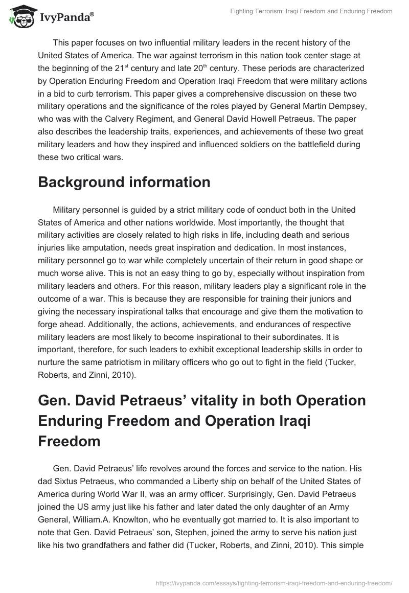 Fighting Terrorism: "Iraqi Freedom" and "Enduring Freedom". Page 2