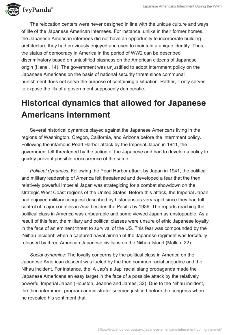Japanese Americans Internment During the WWII. Page 3