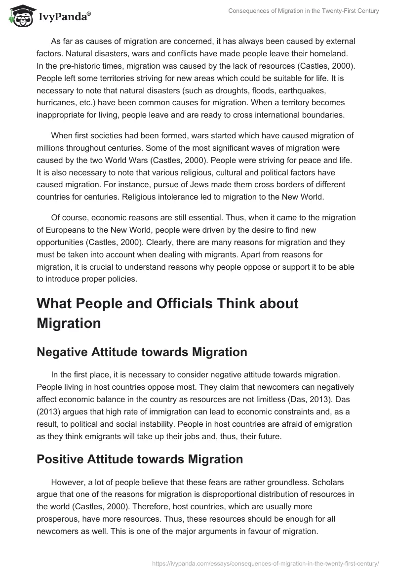 Consequences of Migration in the Twenty-First Century. Page 2