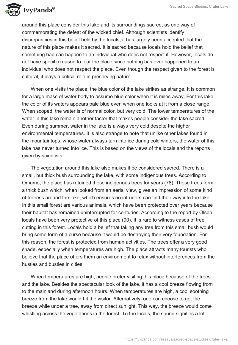 Sacred Space Studies: Crater Lake. Page 2