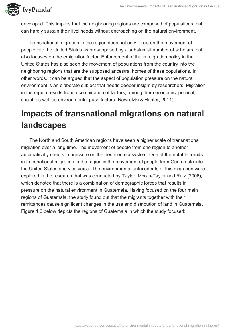 The Environmental Impacts of Transnational Migration in the US. Page 2