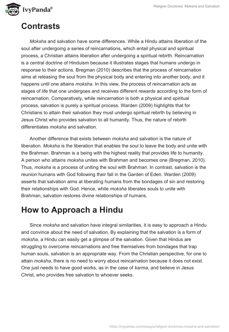 Religion Doctrines: Moksha and Salvation. Page 3