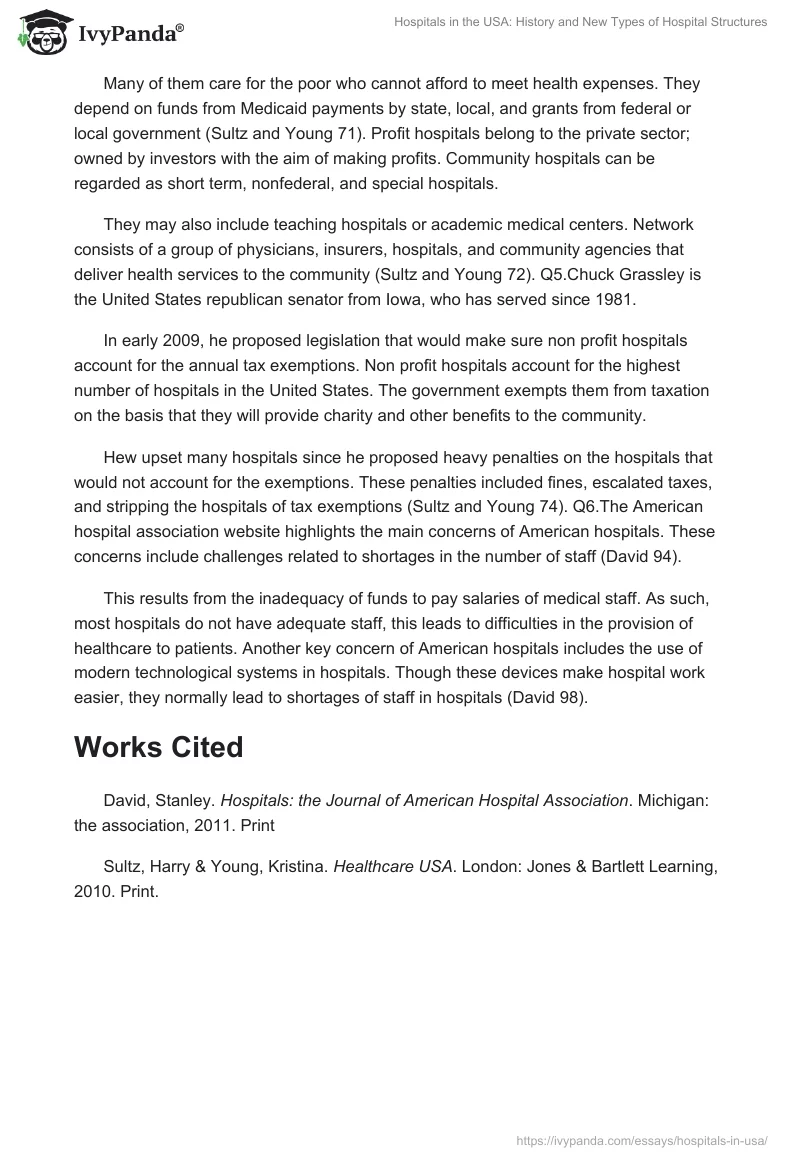 Hospitals in the USA: History and New Types of Hospital Structures. Page 2