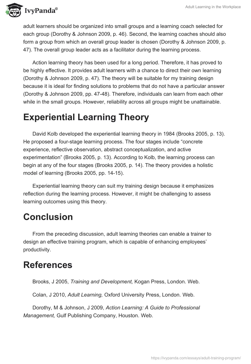 Adult Learning in the Workplace. Page 2