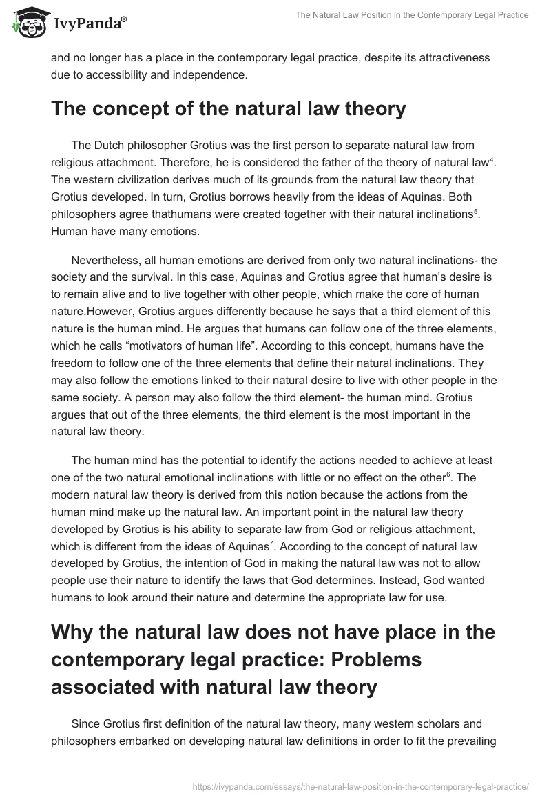 The Natural Law Position in the Contemporary Legal Practice. Page 2