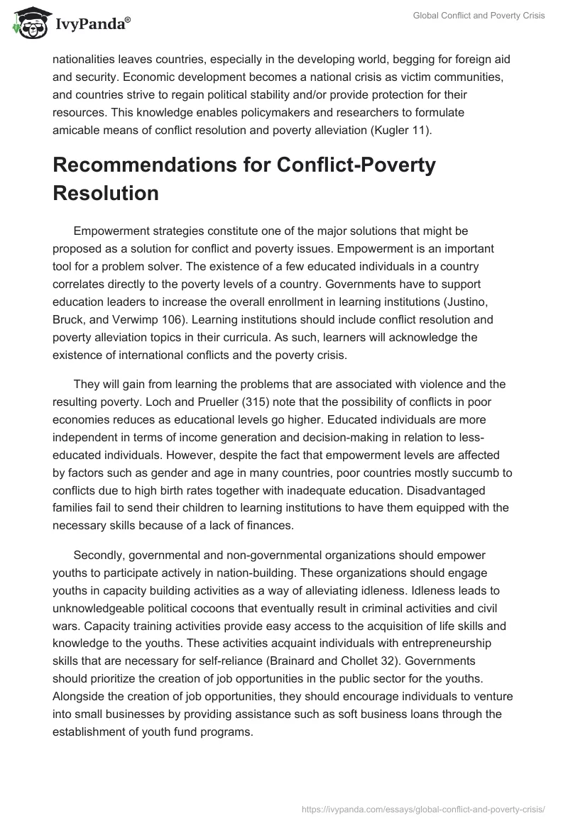 Global Conflict and Poverty Crisis. Page 3