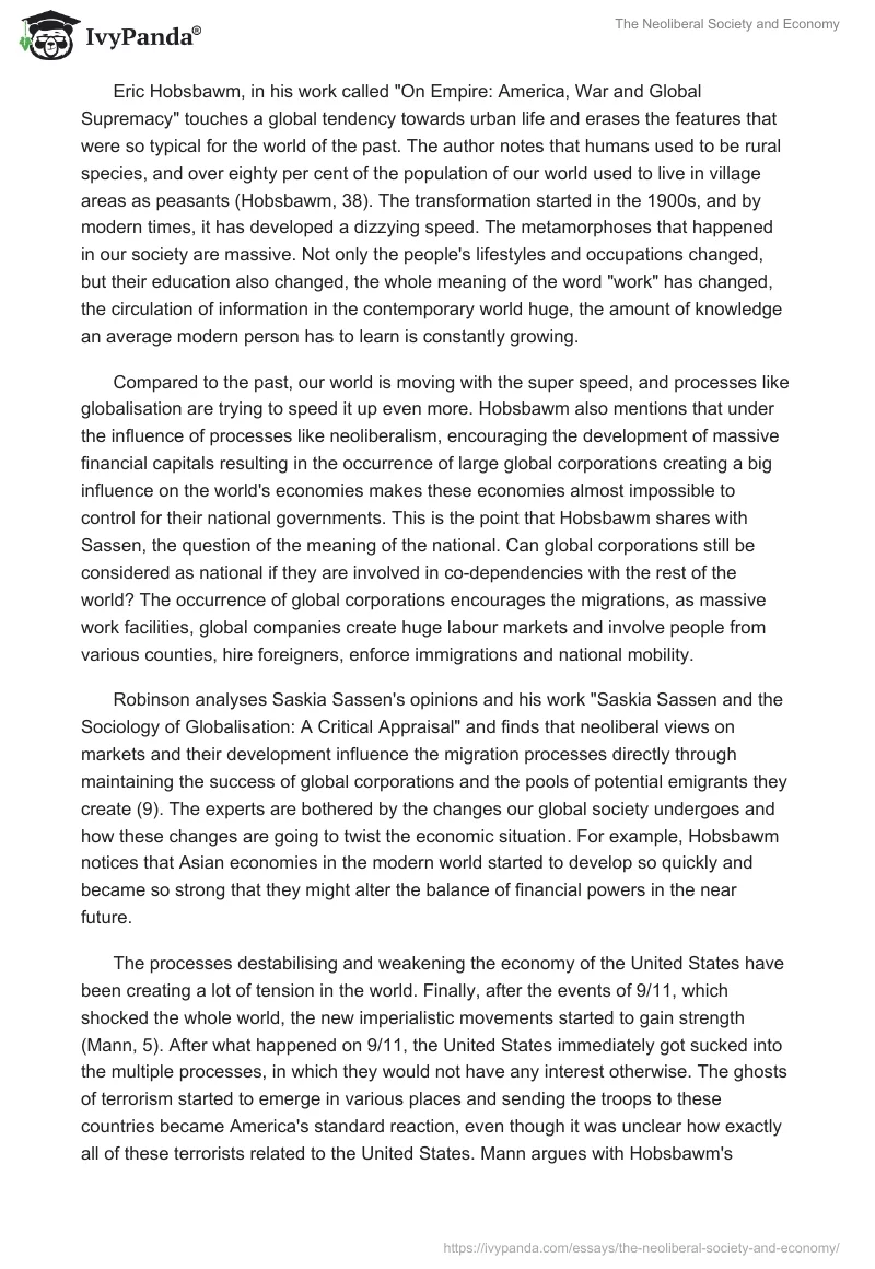 The Neoliberal Society and Economy. Page 3