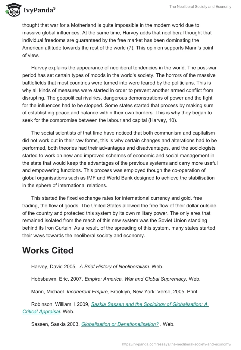 The Neoliberal Society and Economy. Page 4