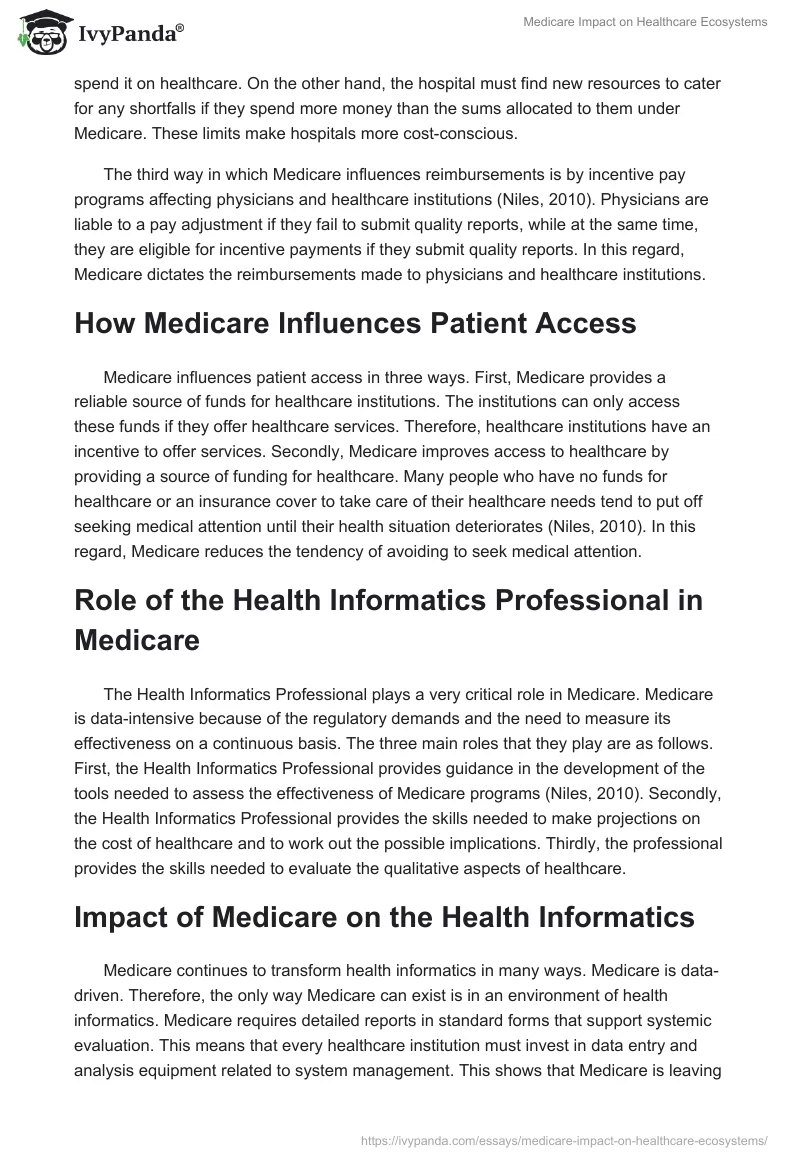 Medicare Impact on Healthcare Ecosystems. Page 3