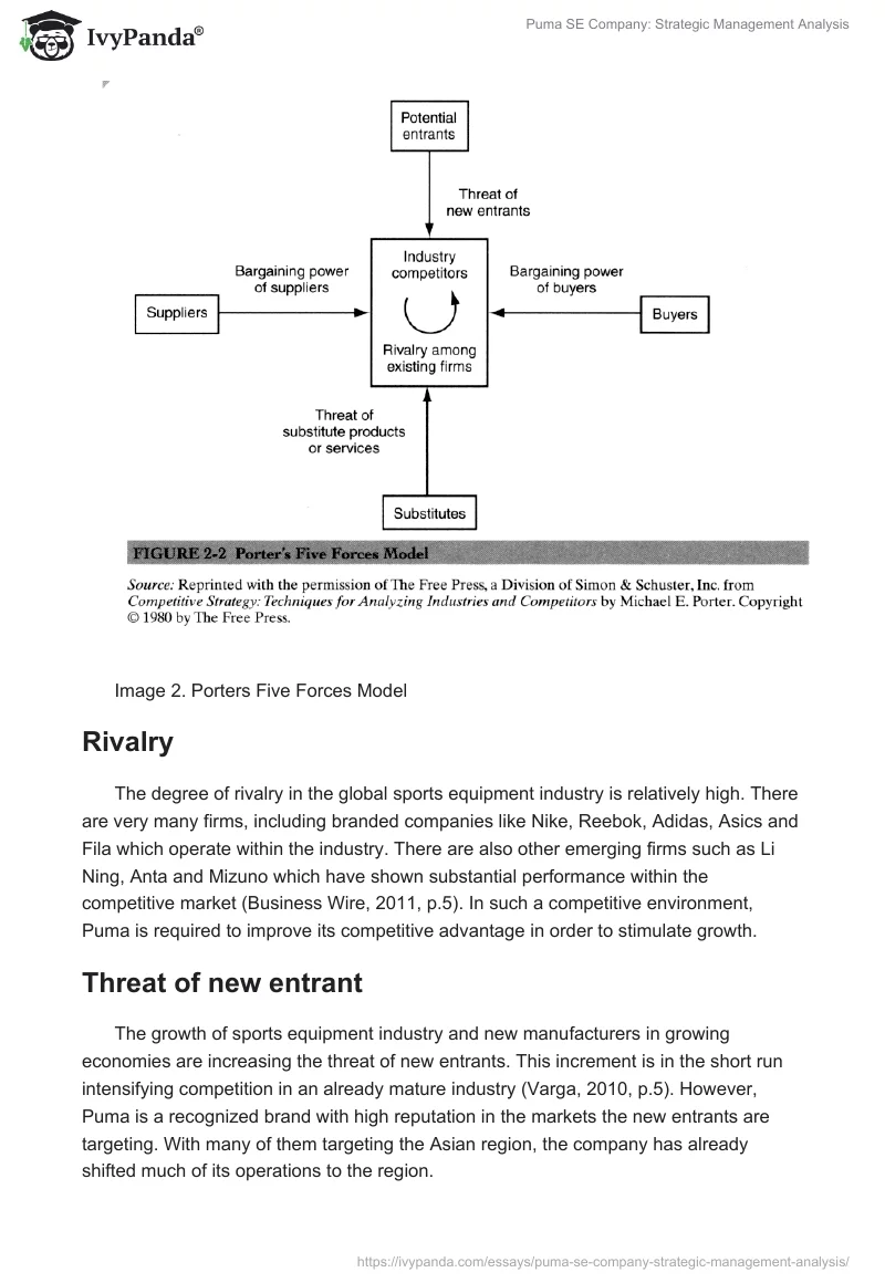Puma SE Company: Strategic Management Analysis. Page 5