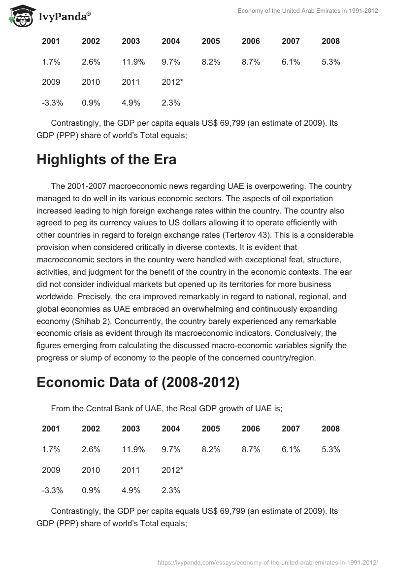 Economy of the United Arab Emirates in 1991-2012. Page 3