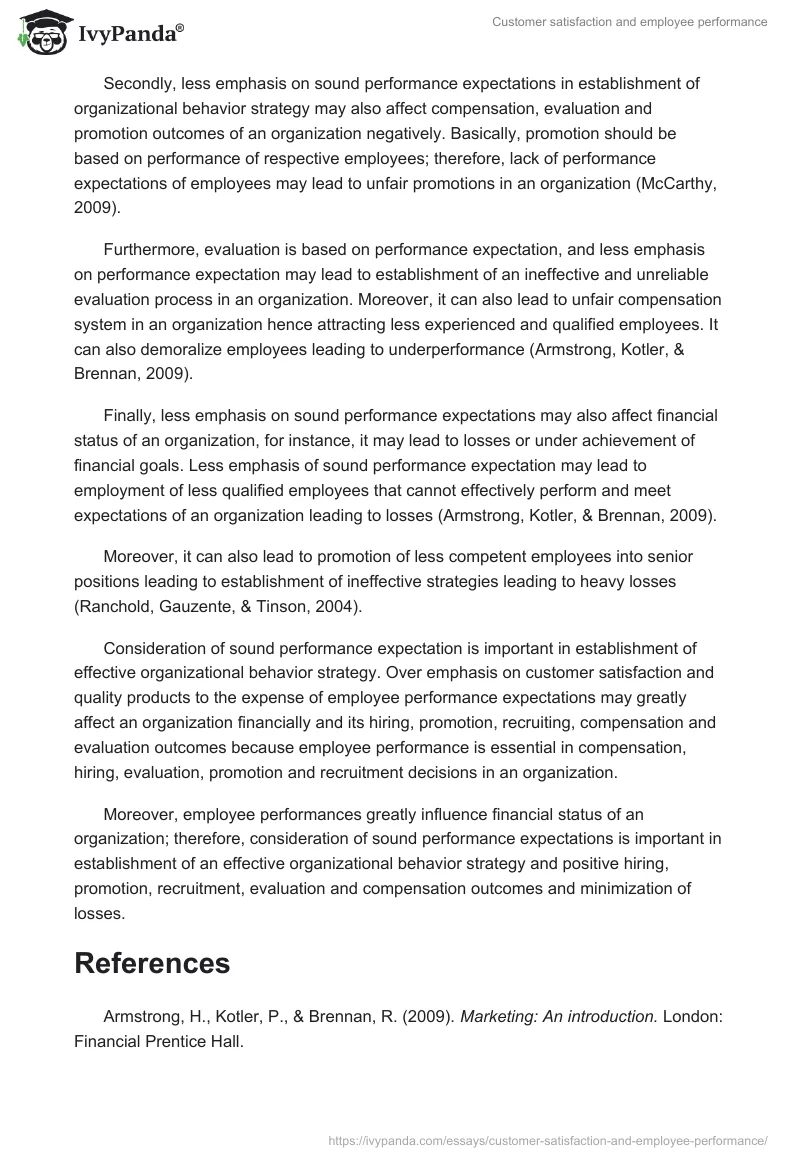 Customer Satisfaction and Employee Performance. Page 2