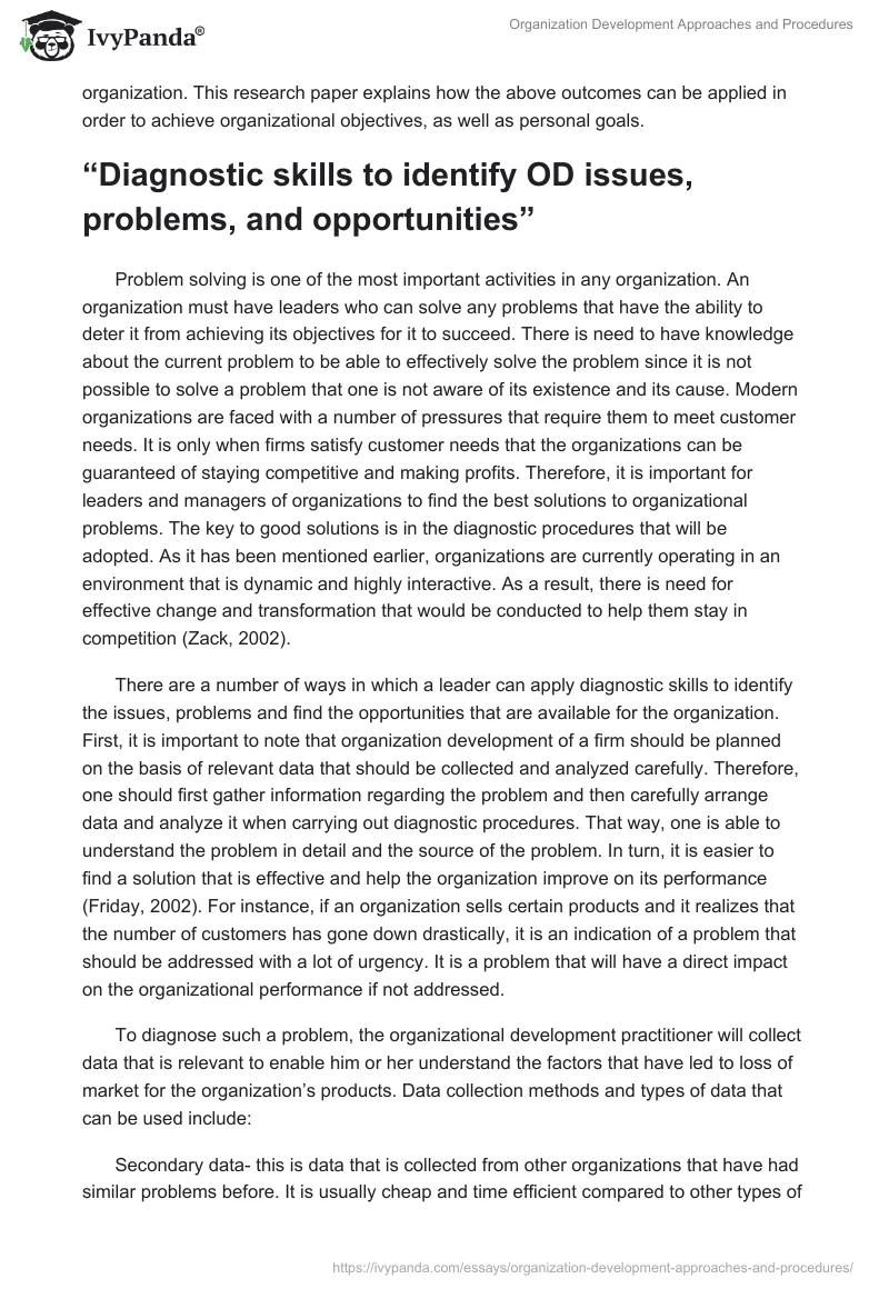 Organization Development Approaches and Procedures. Page 2