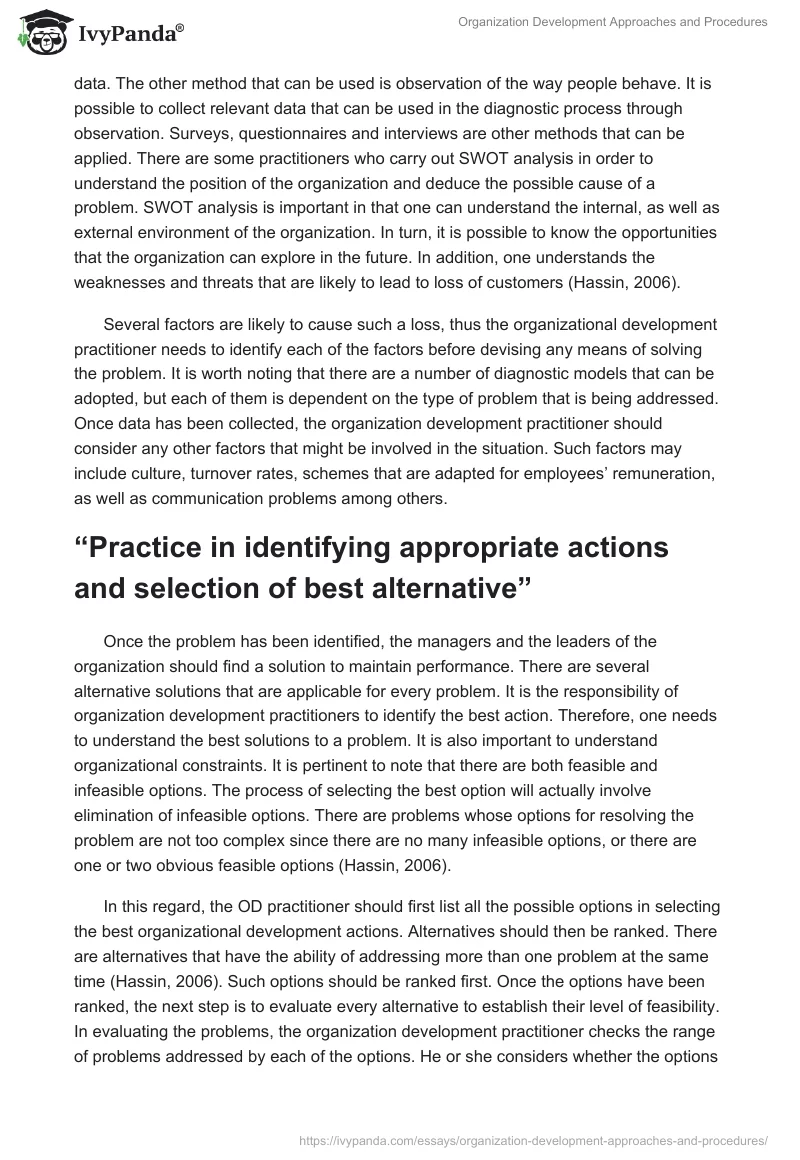 Organization Development Approaches and Procedures. Page 3