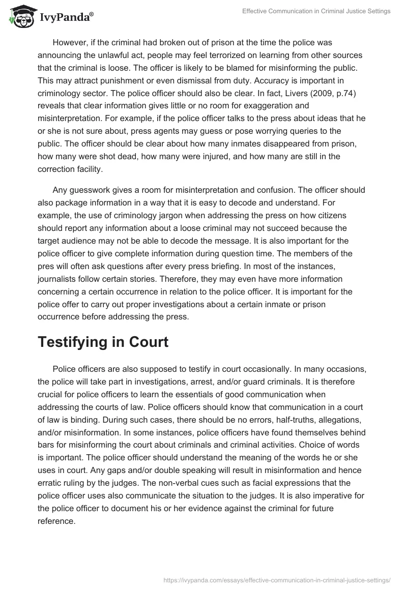 Effective Communication in Criminal Justice Settings. Page 2