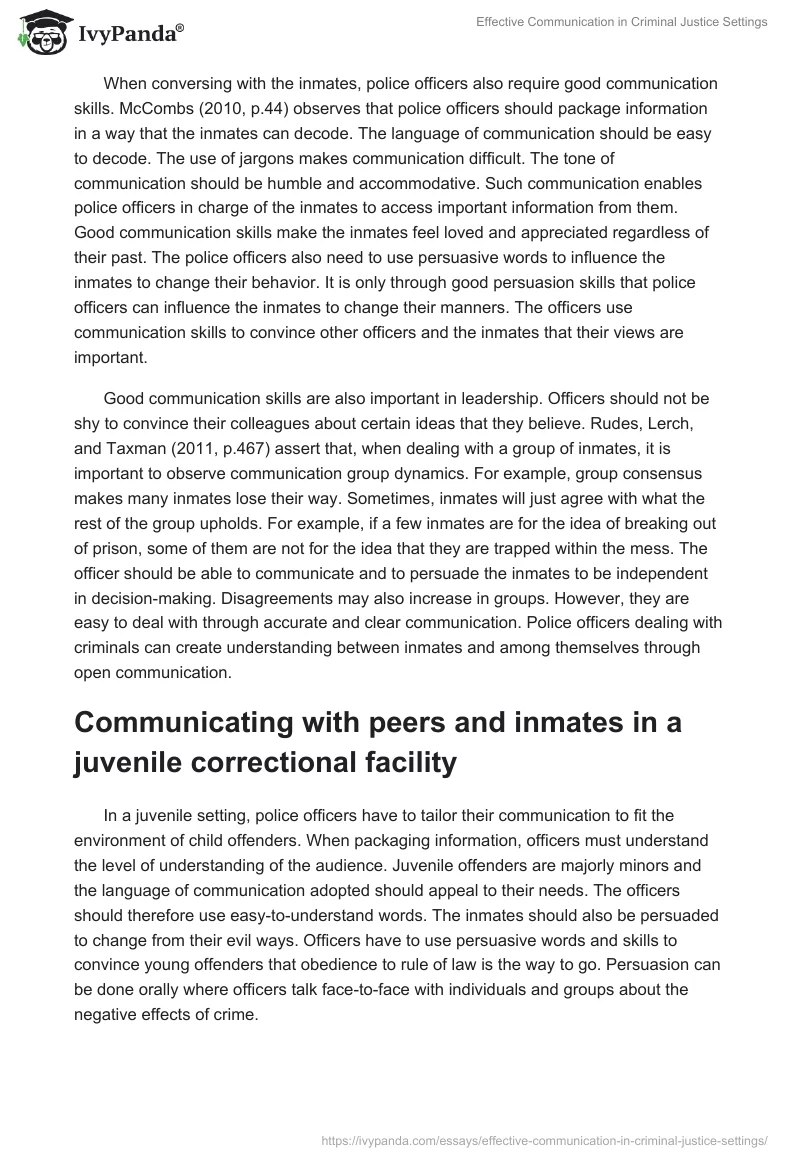 Effective Communication in Criminal Justice Settings. Page 4