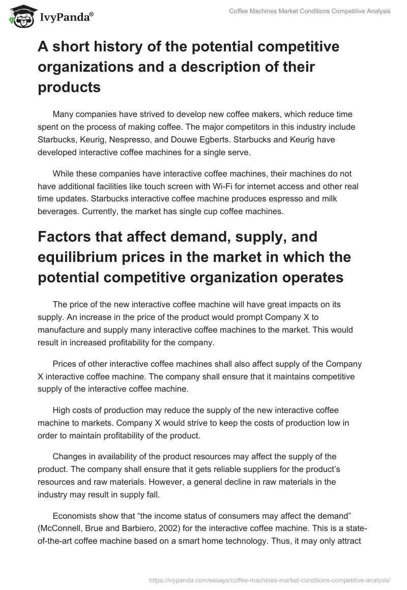 Coffee Machines Market Conditions Competitive Analysis. Page 2