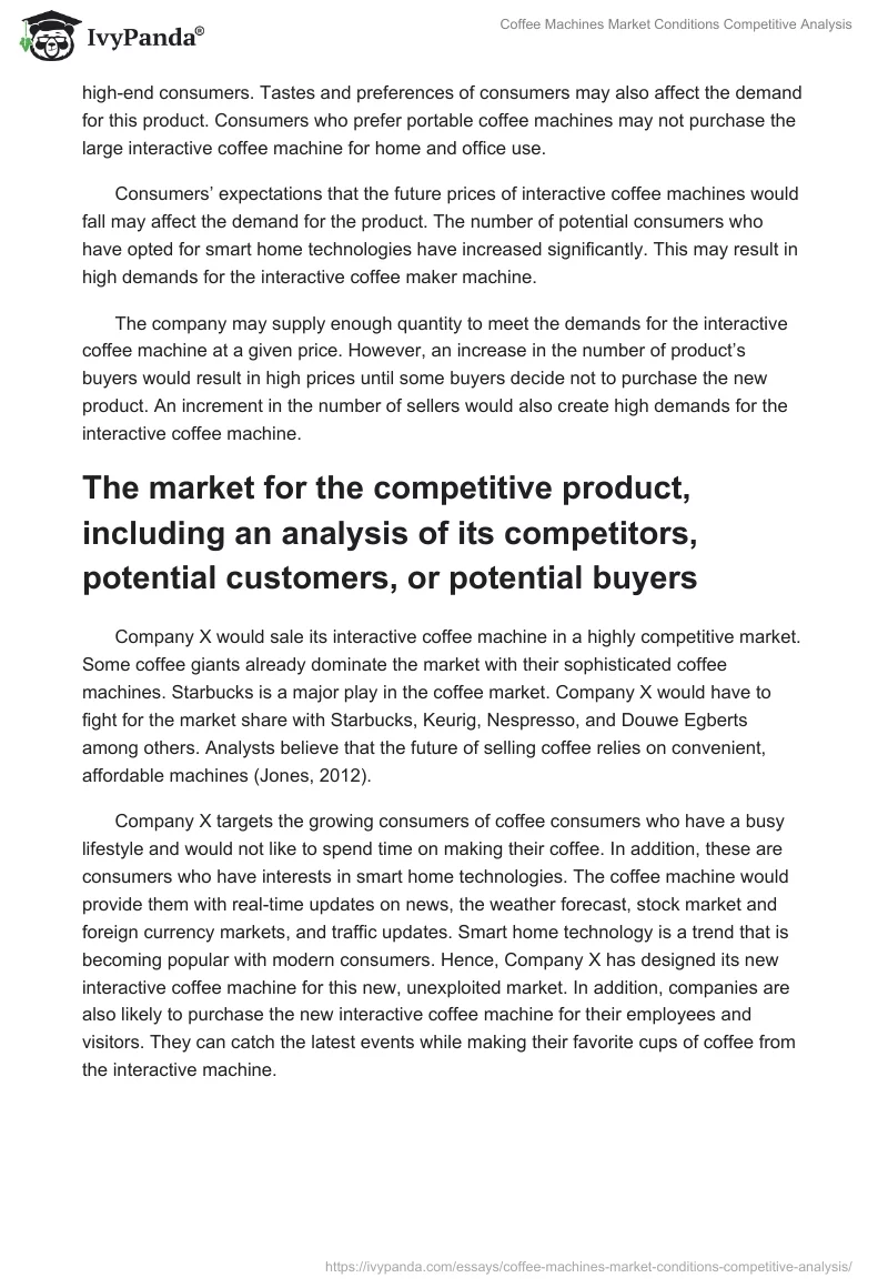 Coffee Machines Market Conditions Competitive Analysis. Page 3