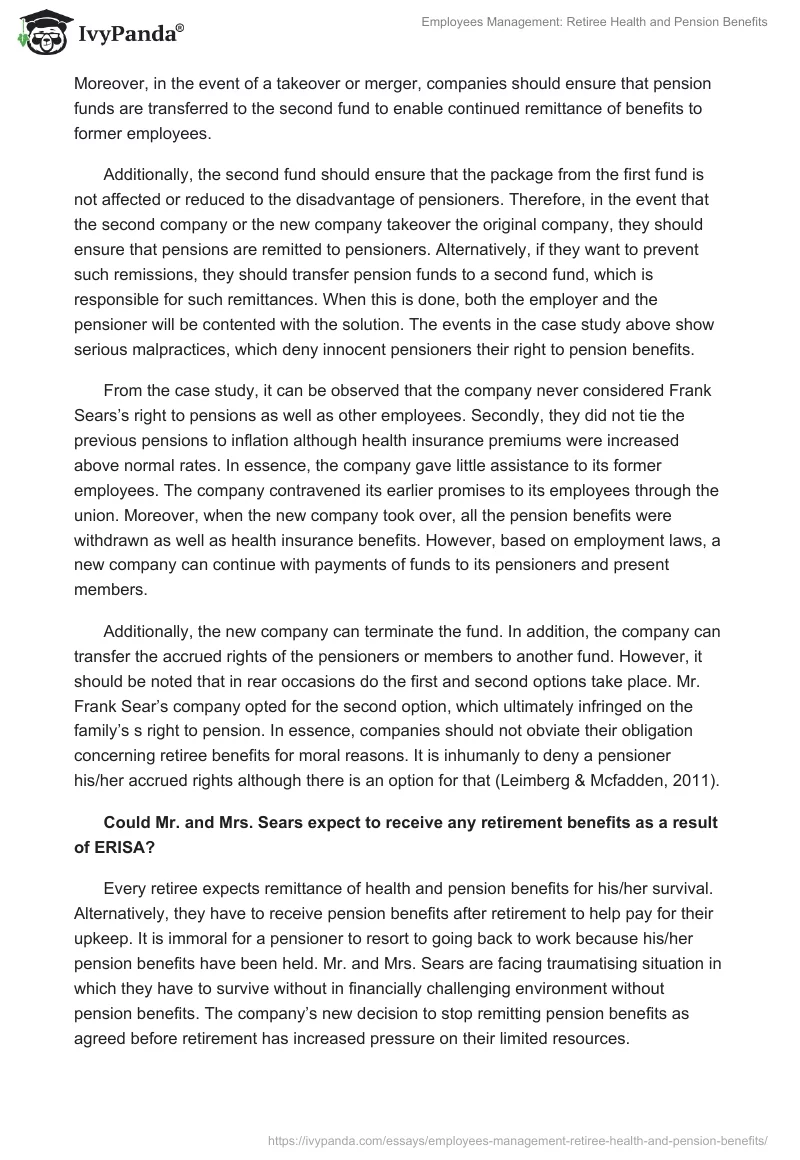 Employees Management: Retiree Health and Pension Benefits. Page 5