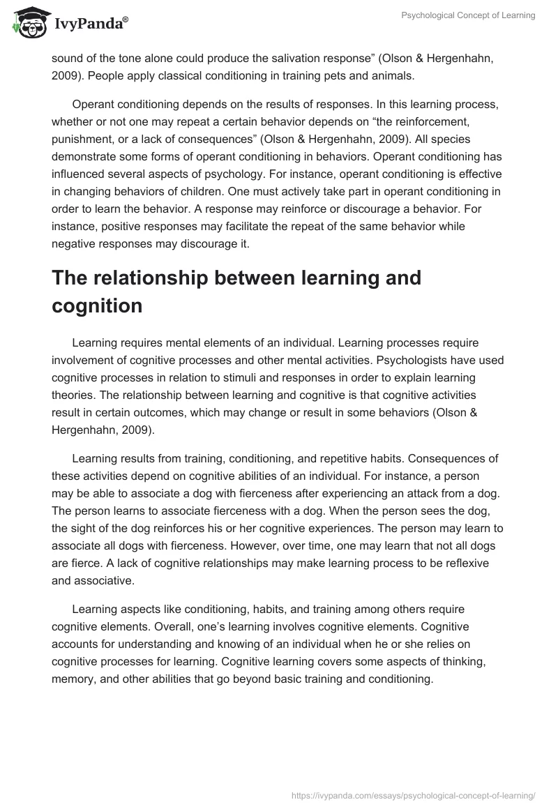 Psychological Concept of Learning. Page 3