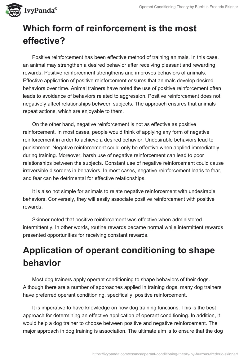 Operant Conditioning Theory by Burrhus Frederic Skinner. Page 3