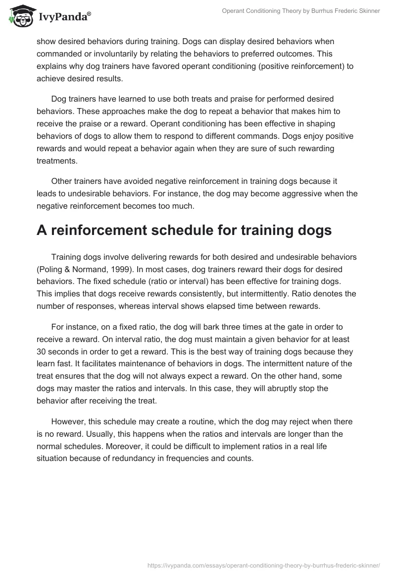 Operant Conditioning Theory by Burrhus Frederic Skinner. Page 4